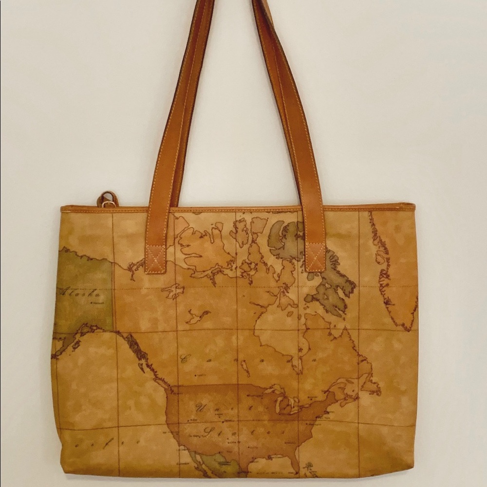 1a Classe Alviero Martini Map Print Shoulder/Tote